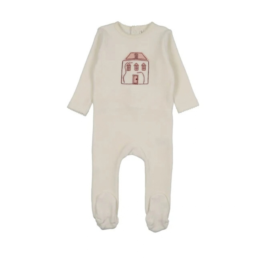 Lilette Stitched Graphic Velour Footie - LTF26LS116F