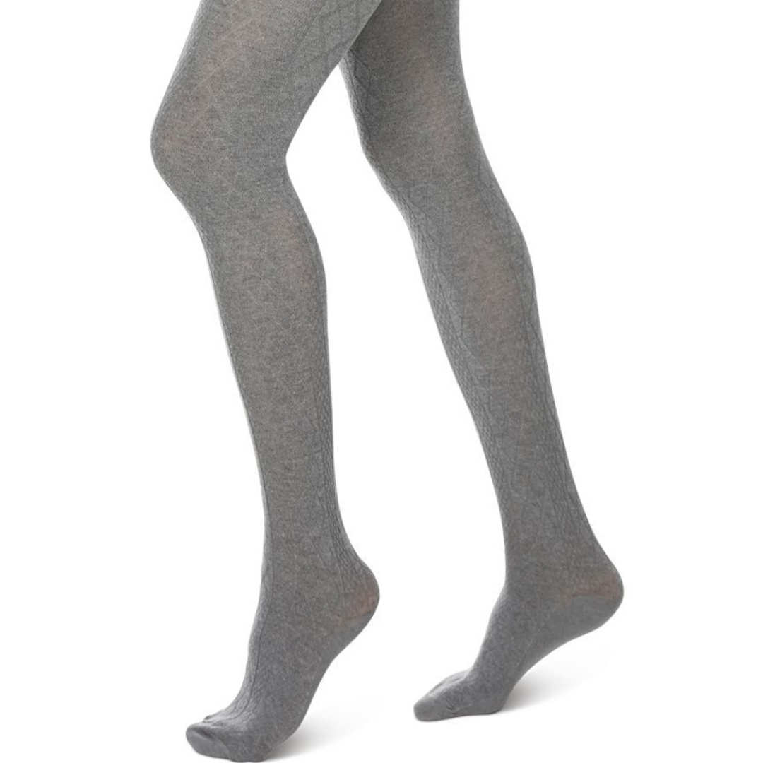 Memoi Juneau Diamonds Cotton Blend Sweater Tights - Mo-389
