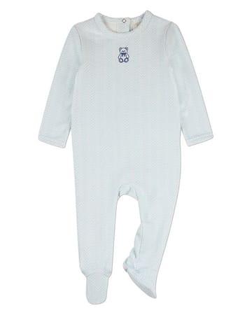 MiniMoi Snuggly Bear Chevron Printed Footie - IAA10486