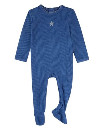 MiniMoi Star Embroidered Textured Footie - IAA10502