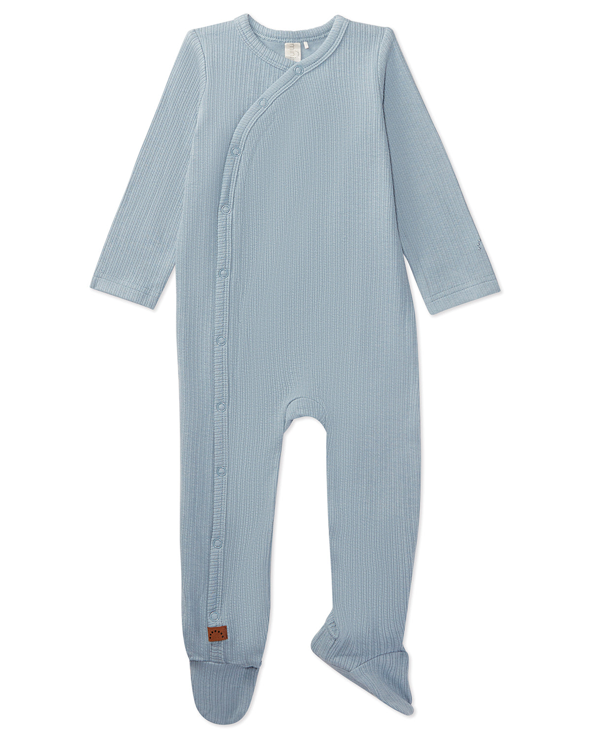 Ribbed Solid Cotton Side Snap Footie