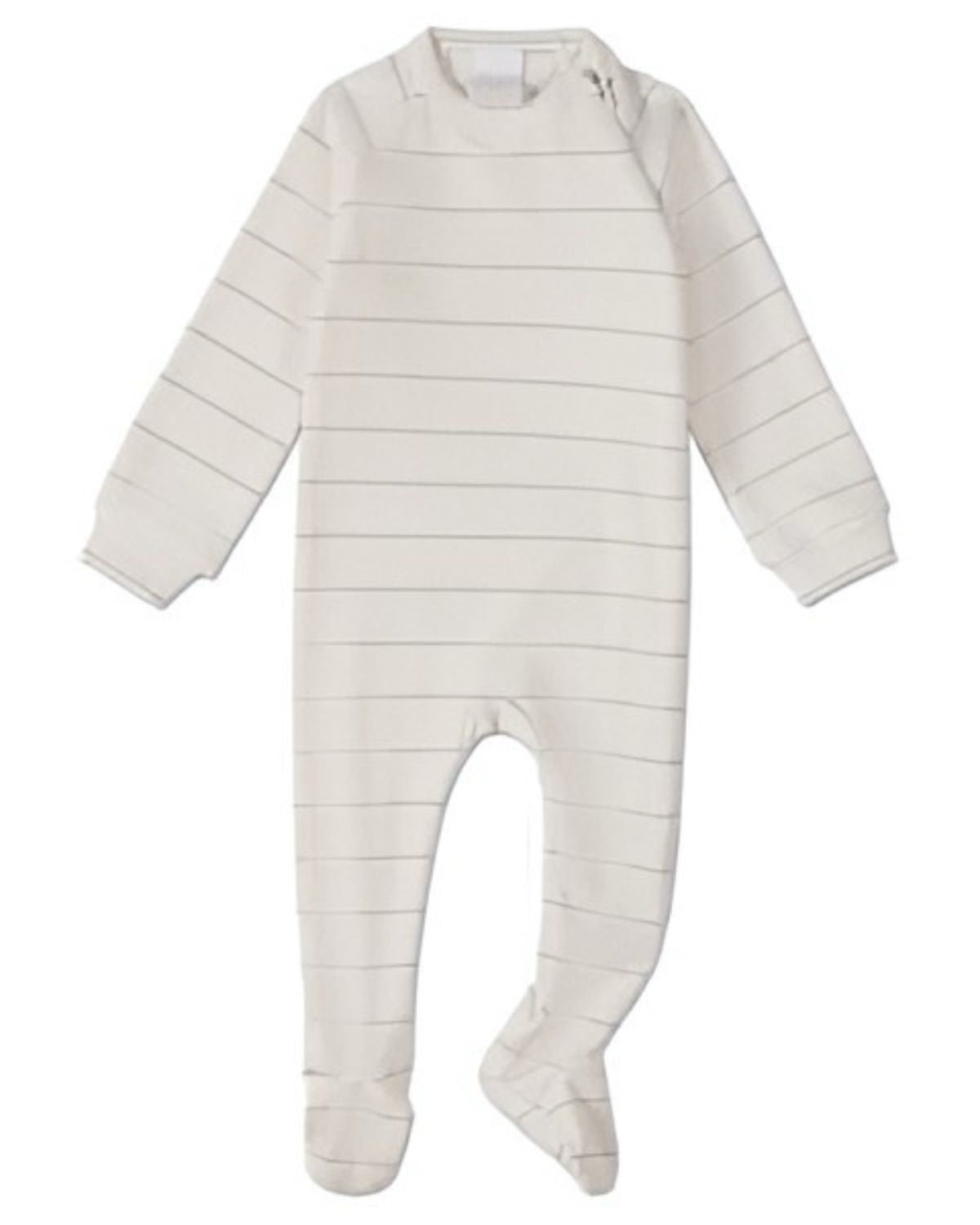 MiniMoi Metallic Striped Side Zipper Footie