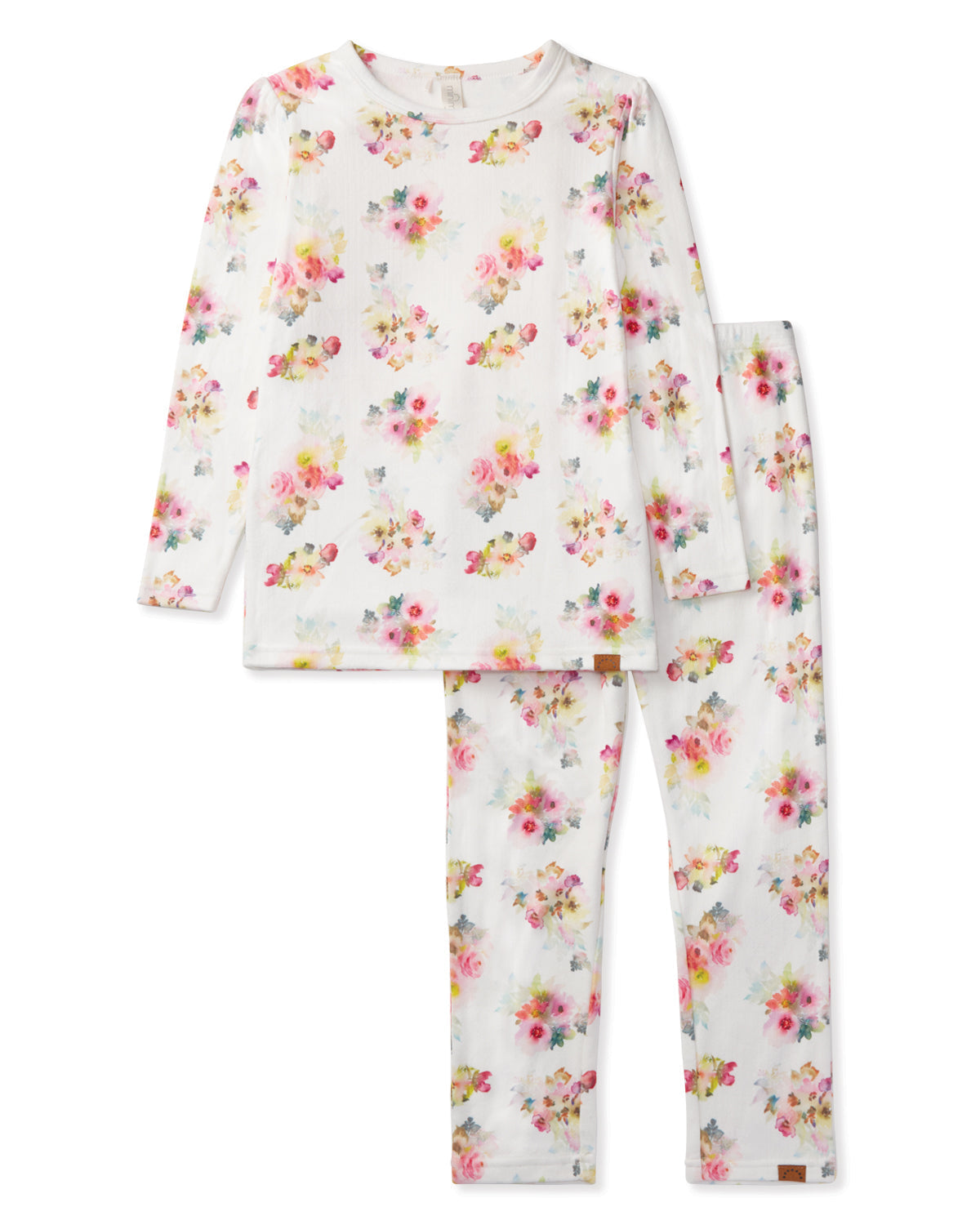 Girls' Floral Pointelle Pajama Set