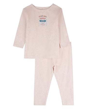 MiniMoi Create Your Own Dreams Crayon Box 2 Pc Pajama Set - IBP10437
