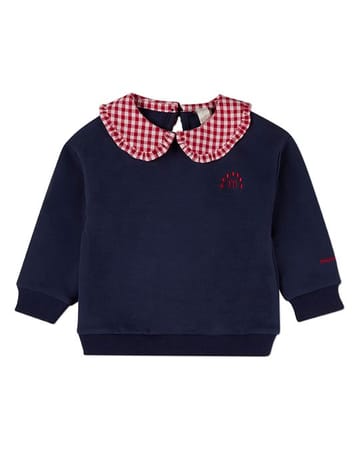MiniMoi Gingham Ruffled Collar Sweatshirt - IFP10530