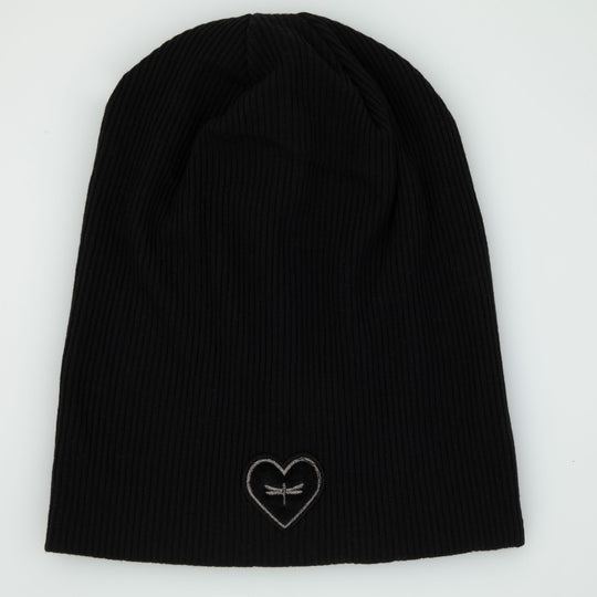 Tal The Gunmetal Heart Ribbed Beanie - Tal-38-AYR