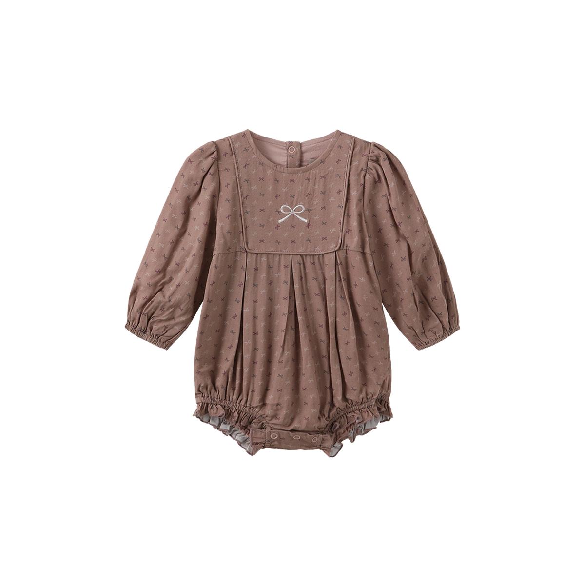 One Child Bows Printed Girl Romper - C-29572