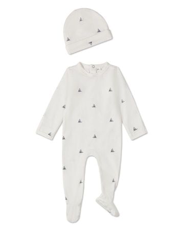 MiniMoi Little Sailboats 2 Pc Footie Set