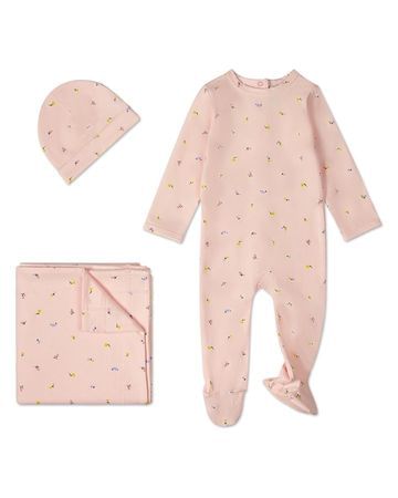 MiniMoi Blossoming Florals 3 Pc Footie Set