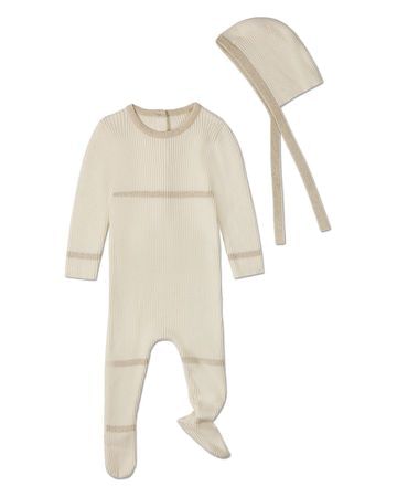 MiniMoi Gold Lurex 2 Pc Footie Set