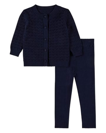 MiniMoi Chevron Knit Cardigan 2 Pc Set - INT10587
