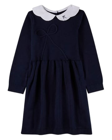 MiniMoi Bow Accent Collar Pop Short Dress - IQQ10539