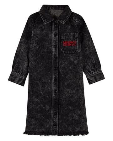 MiniMoi Collared Button Down Denim Dress - IQV10546