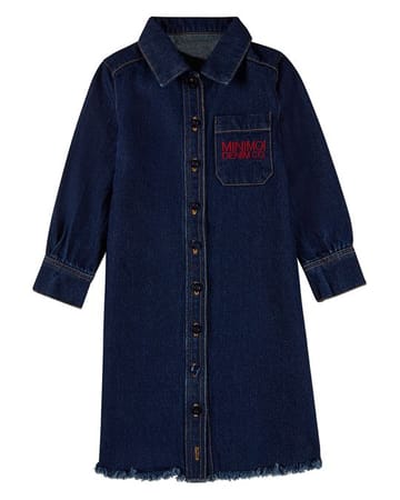 MiniMoi Collared Button Down Denim Dress - IQV10546
