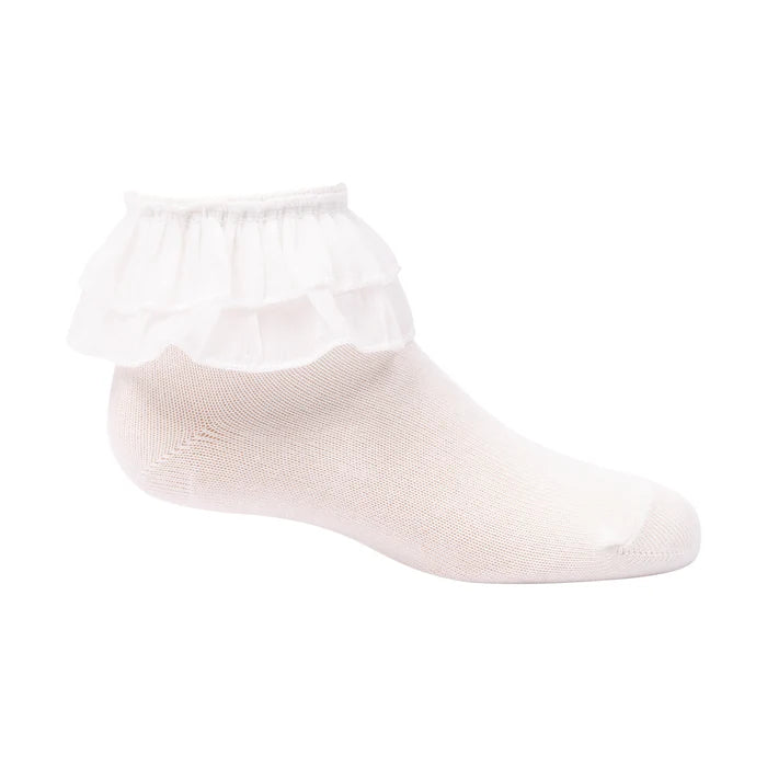 Zubii Chiffon Double Ruffle Ankle - 1319