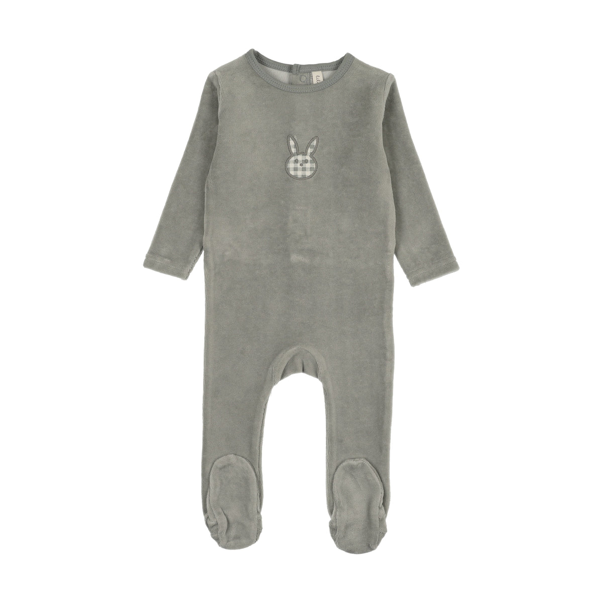 Lilette Velour Gingham Bunny Footie - LTF26F300