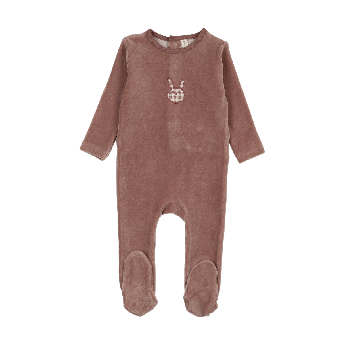 Lilette Velour Gingham Bunny Footie - LTF26F300