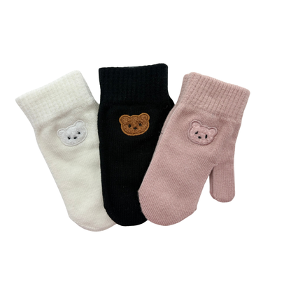 Mini Pops Mitten With Teddy Applique - M-106T