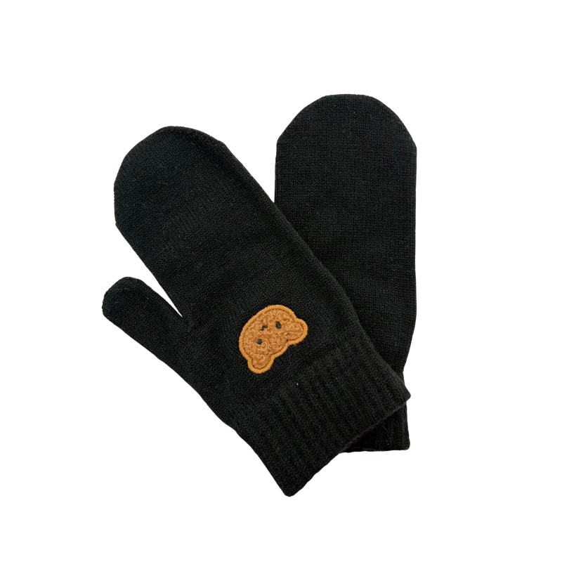 Mini Pops Mitten With Teddy Applique - M-106T