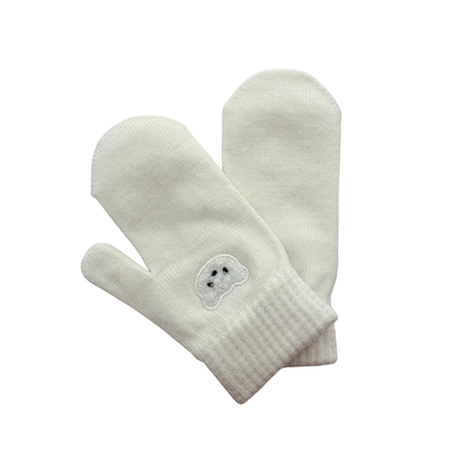Mini Pops Mitten With Teddy Applique - M-106T