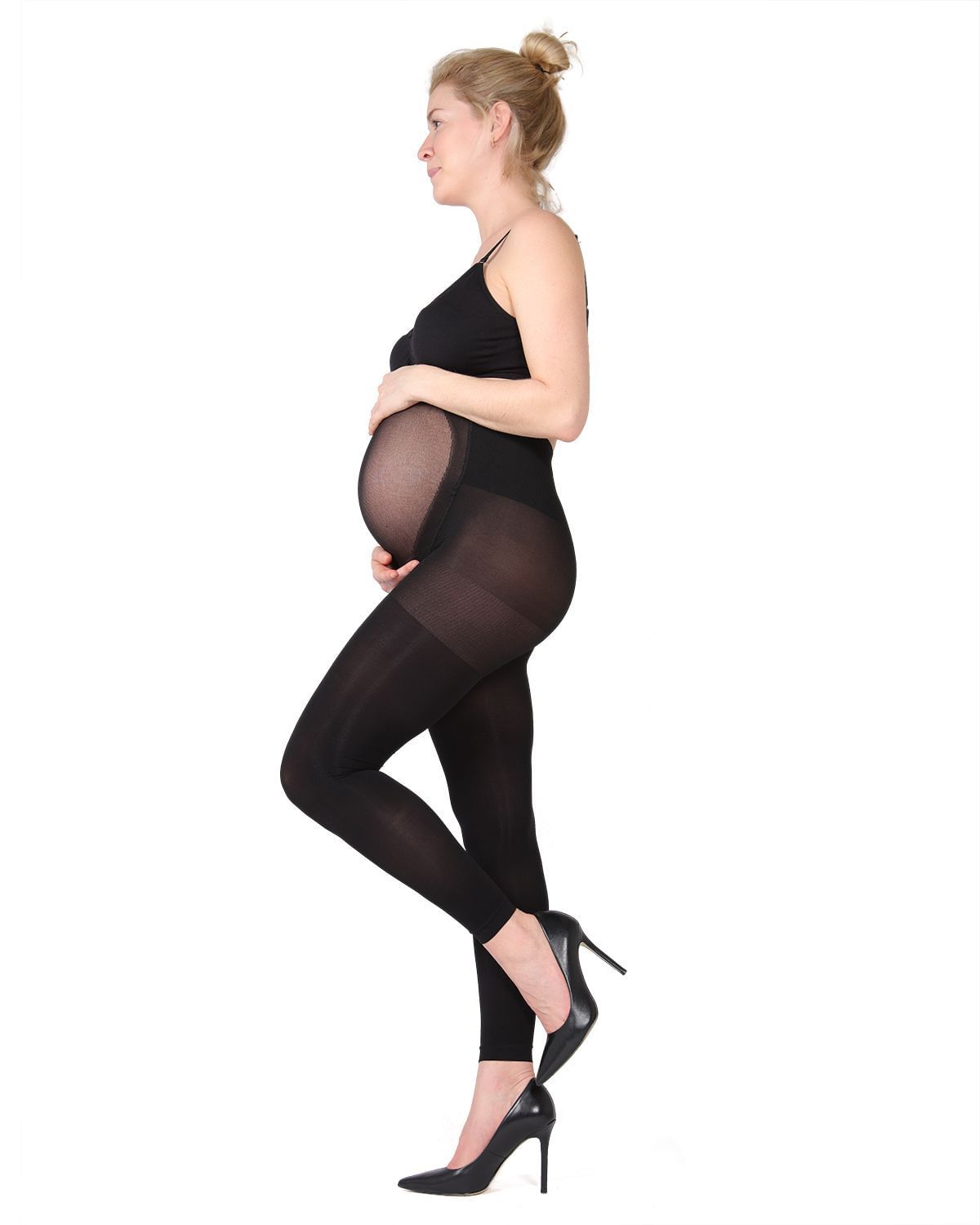 Memoi Women's Opaque Maternity Footless Tights with Extra Large Waist