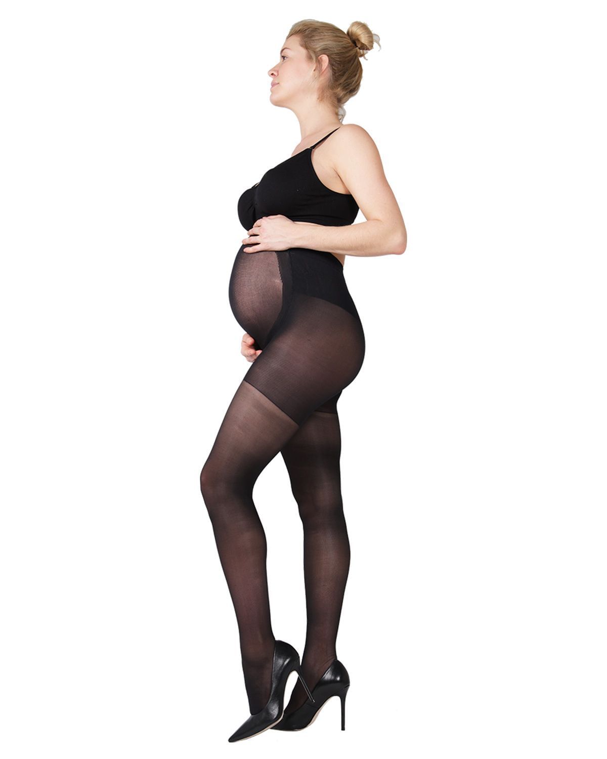 Memoi Womens 40 Denier Sheer Extra Support Maternity Tights