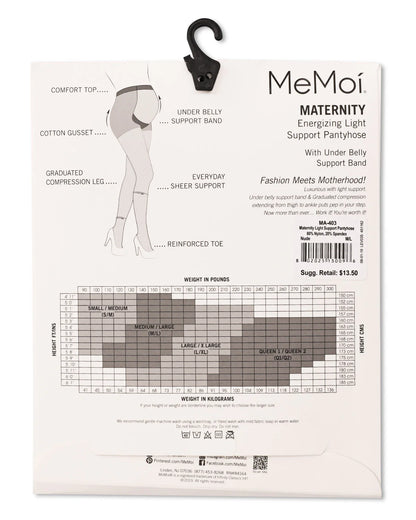 Memoi Womens Light Support Maternity Tights with Extra Large Waist - Ma-403
