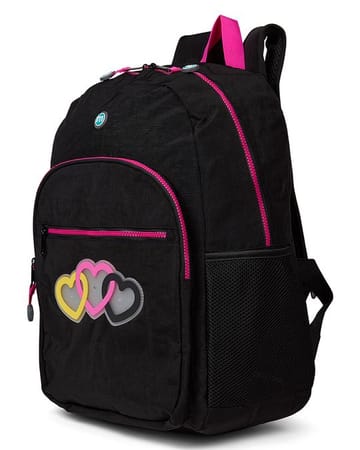 Memoi Triple Heart Light Up 17 Double Pocket Backpack - MAC-065