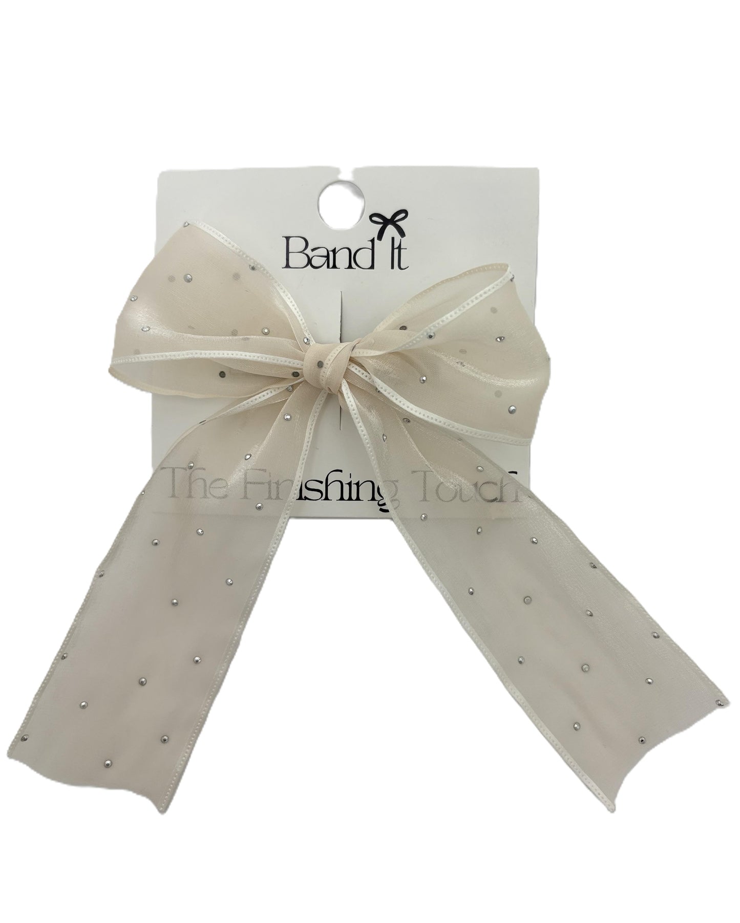 Hp Hair Accessories Organza With Rhinstones Med Bow - MD26S-001MB