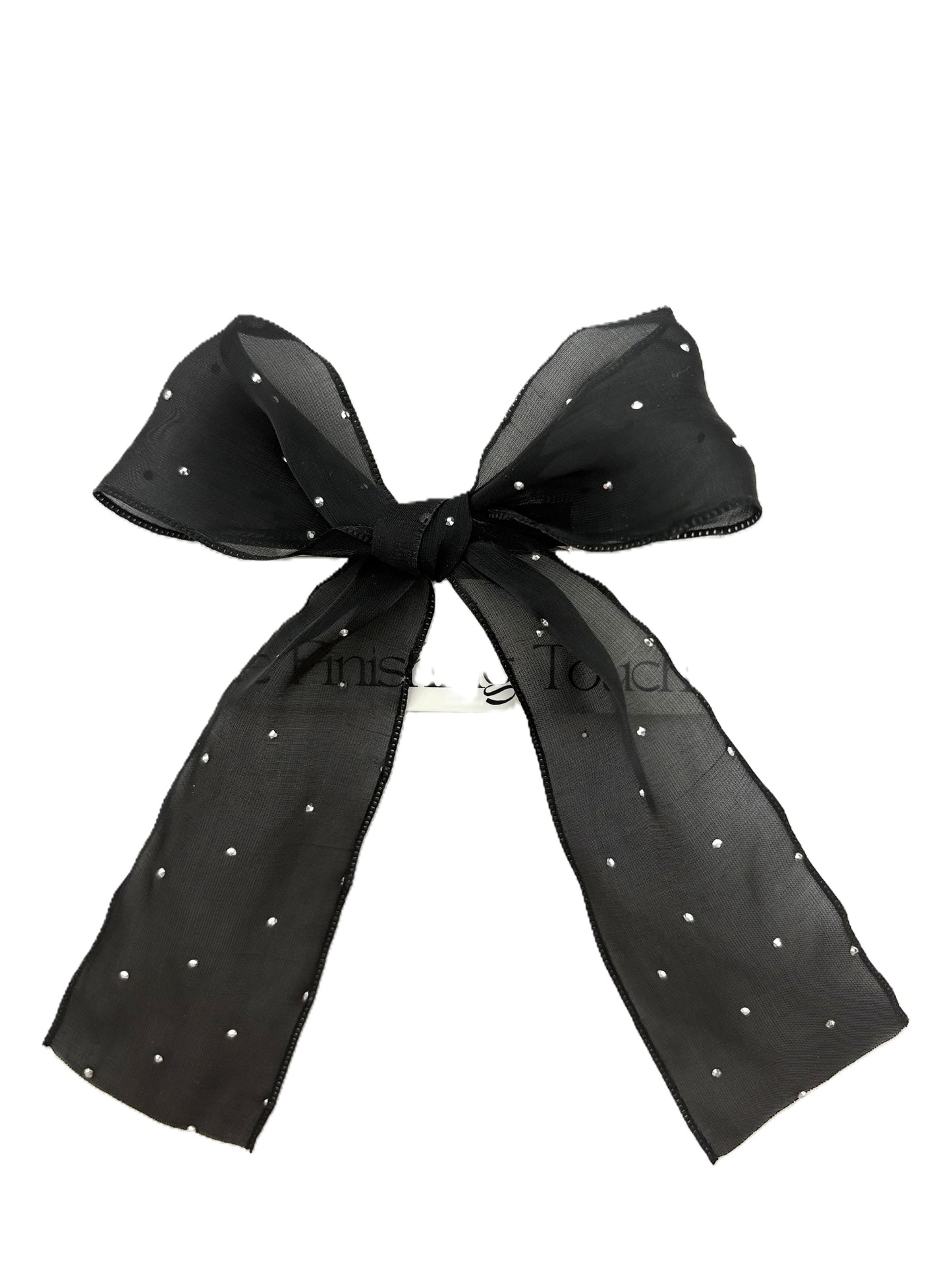 Hp Hair Accessories Organza With Rhinstones Med Bow - MD26S-001MB