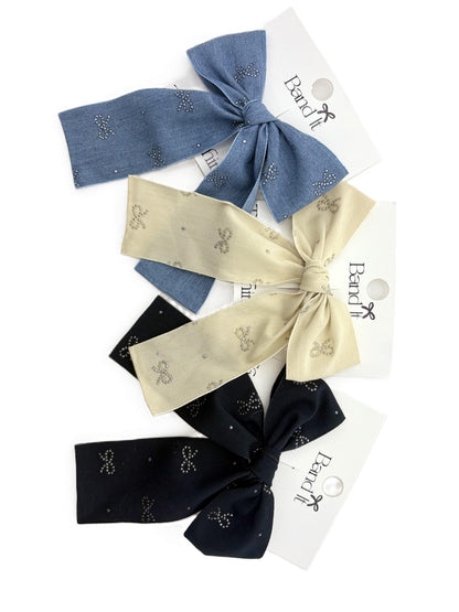 Hp Hair Accessories Denim Bow Design Med Bow - MD26S-013MB