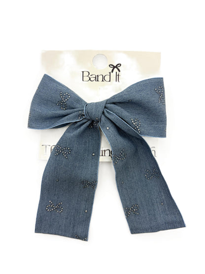 Hp Hair Accessories Denim Bow Design Med Bow - MD26S-013MB
