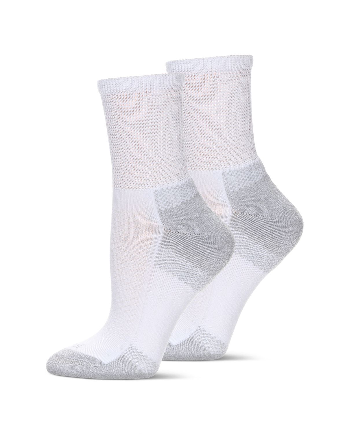 Memoi 2 Pair Pack Unisex Diabetic Half Cushion Quarter Socks