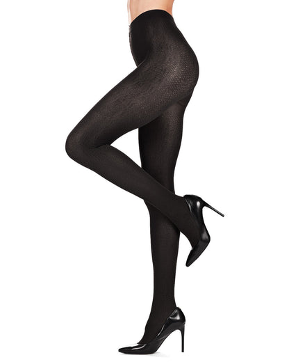 Memoi Upscale Snake Skin Opaque Tights - Mf2-185