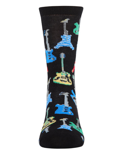 Boys' Guitar Bamboo Blend Crew Socks