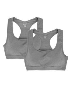Memoi Girls 2 Pair Pack Racerback Sports Training Bra