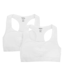 Memoi Girls 2 Pair Pack Racerback Sports Training Bra