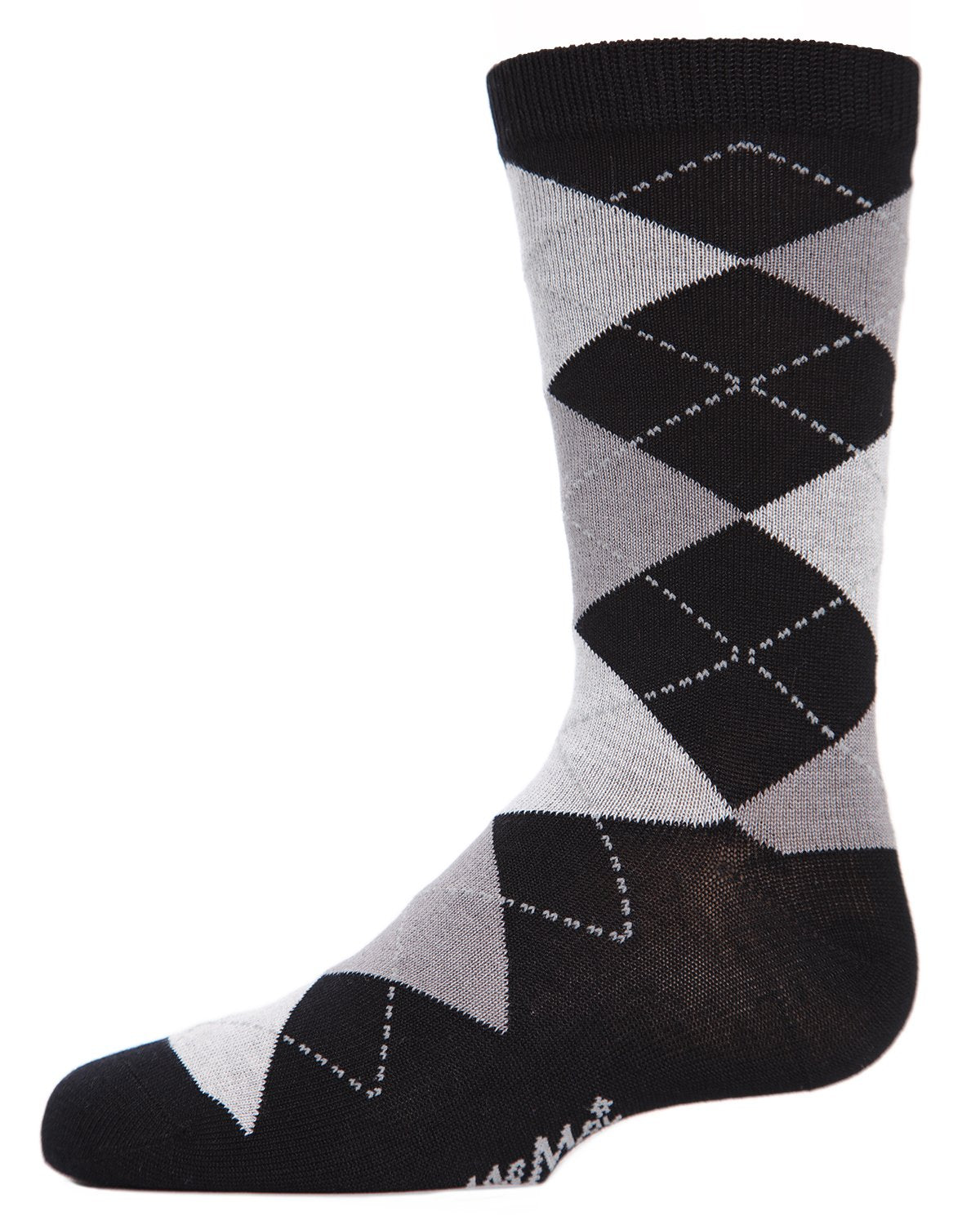 Boy's Classic Argyle Mercerized Cotton Blend Crew Socks