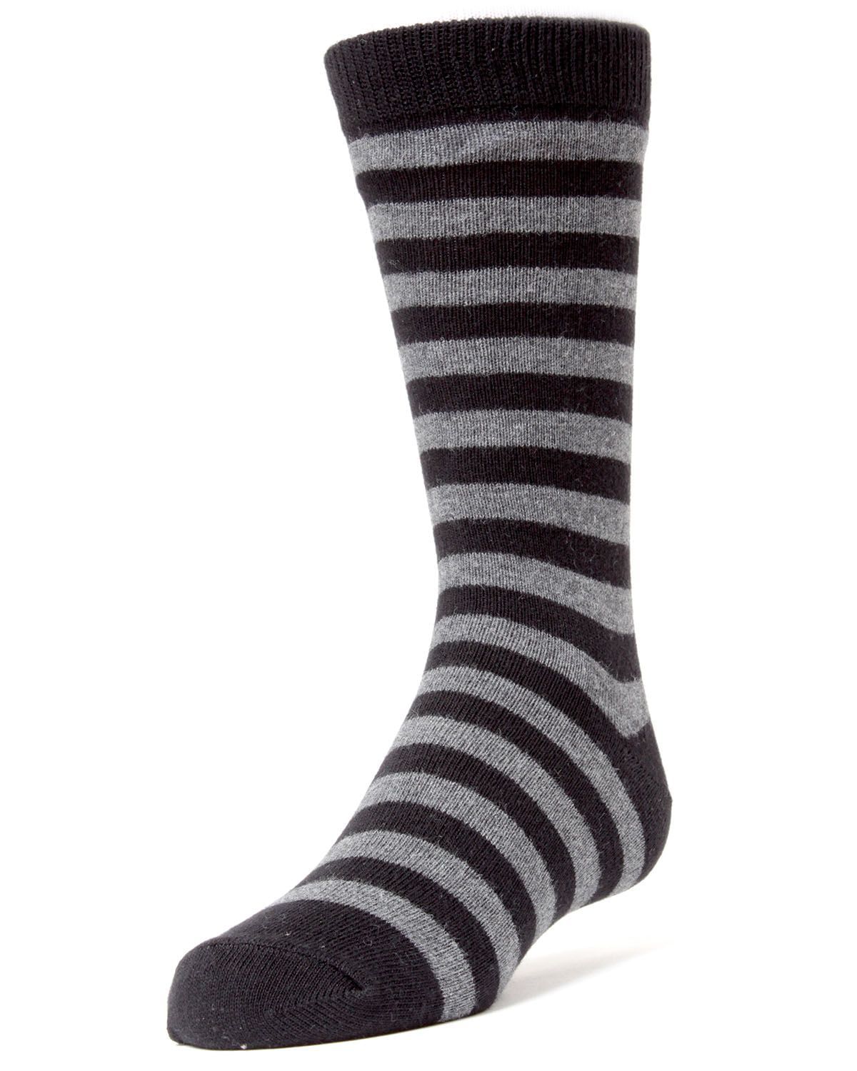 Memoi Two Color Striped Boys Cotton Blend Dress Socks