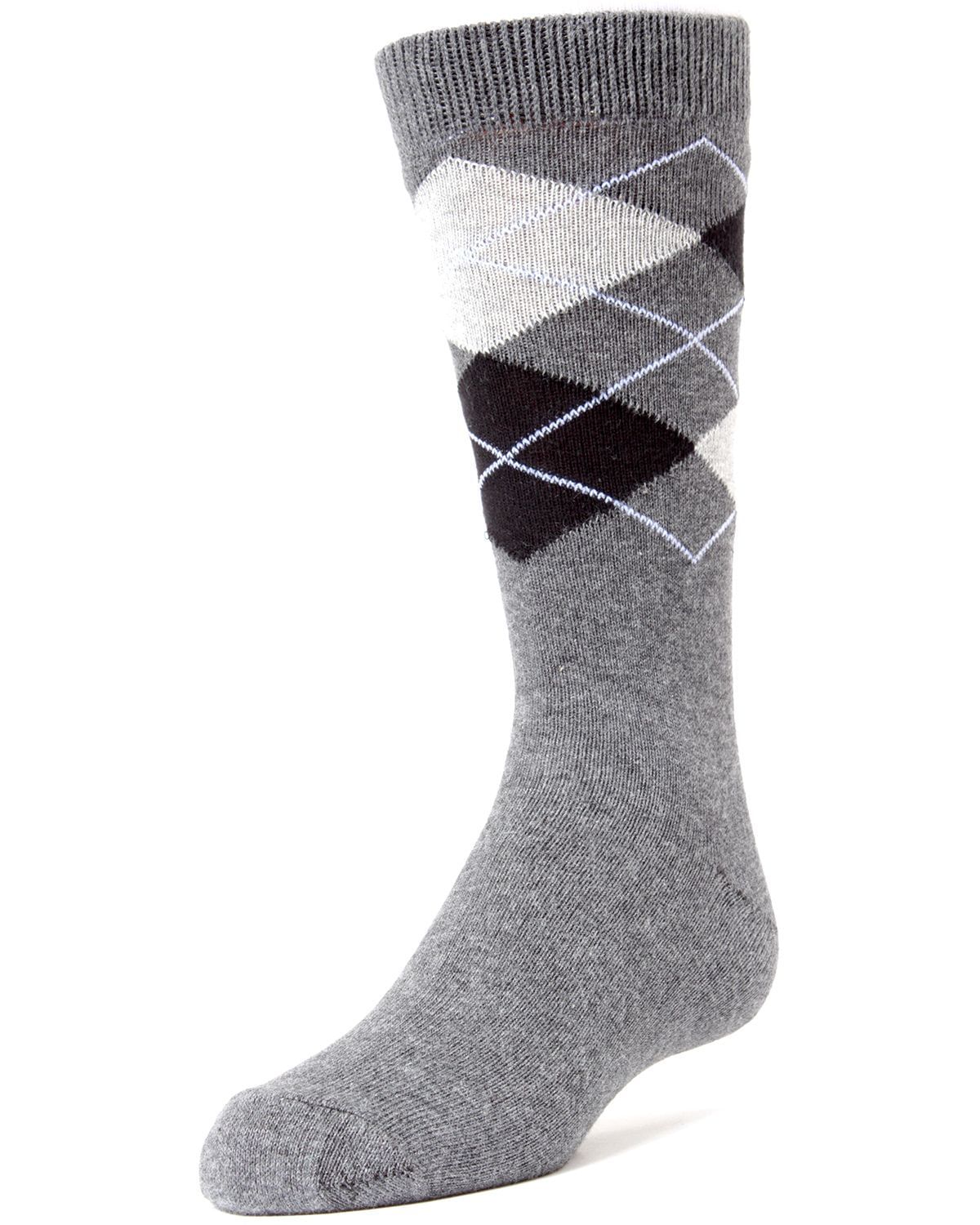 Memoi Prim and Preppy Boys Cotton Blend Argyle Socks - Mk-132