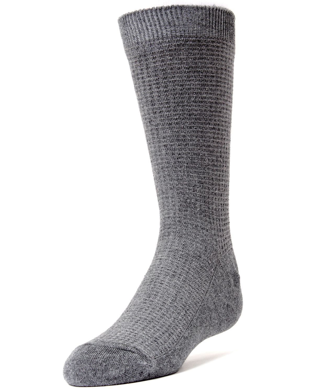 Memoi Diamond Textured Boys Cotton Rich Dress Crew Socks