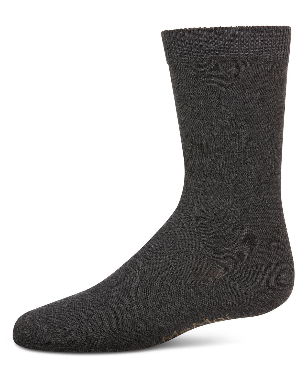 Memoi Boys All Over Argyle Cotton Blend Dress Crew Socks - Mk-143