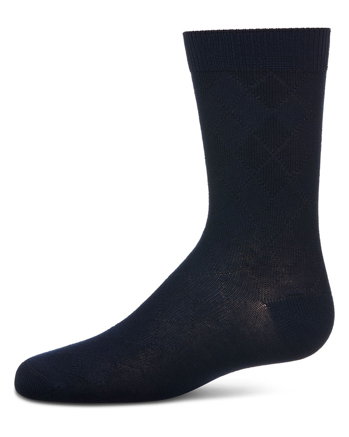 Memoi Boys All Over Argyle Cotton Blend Dress Crew Socks - Mk-143