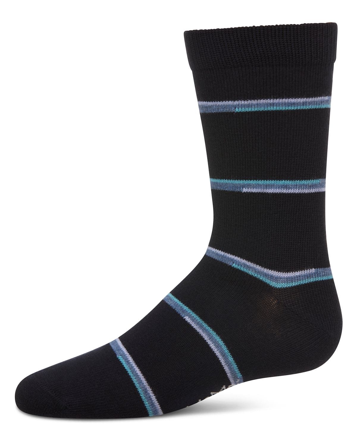 Memoi Spacedye Stripe Boys Cotton Blend Crew Sock