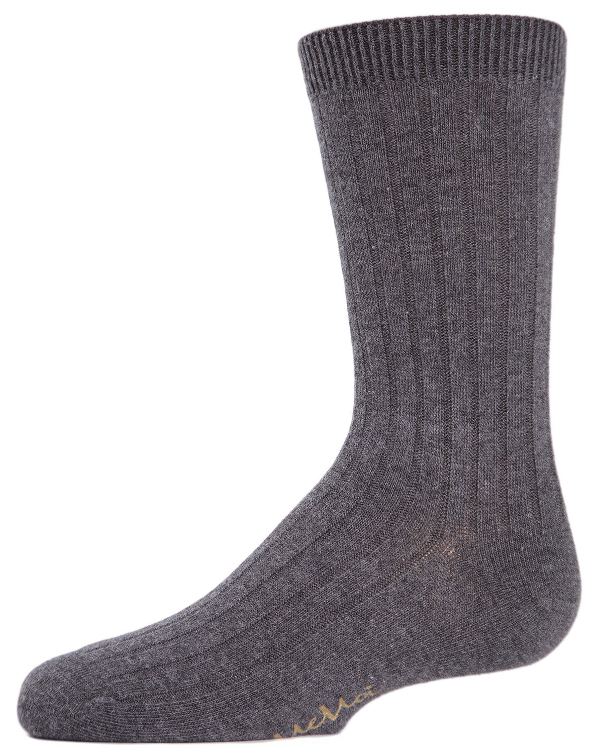 Boys' Essential Ribbed Mercerized Cotton Crew Socks