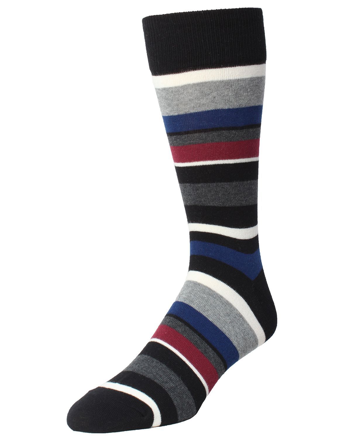 Memoi Boys' Bright Stripes Ribbed Cotton Crew Socks