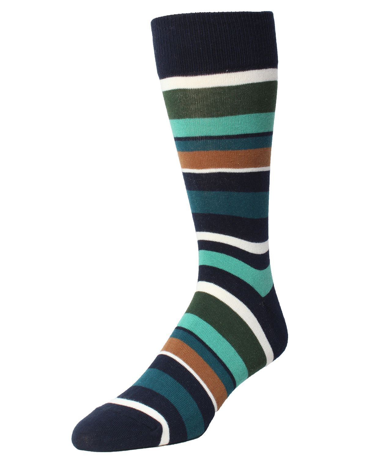 Memoi Boys' Bright Stripes Ribbed Cotton Crew Socks