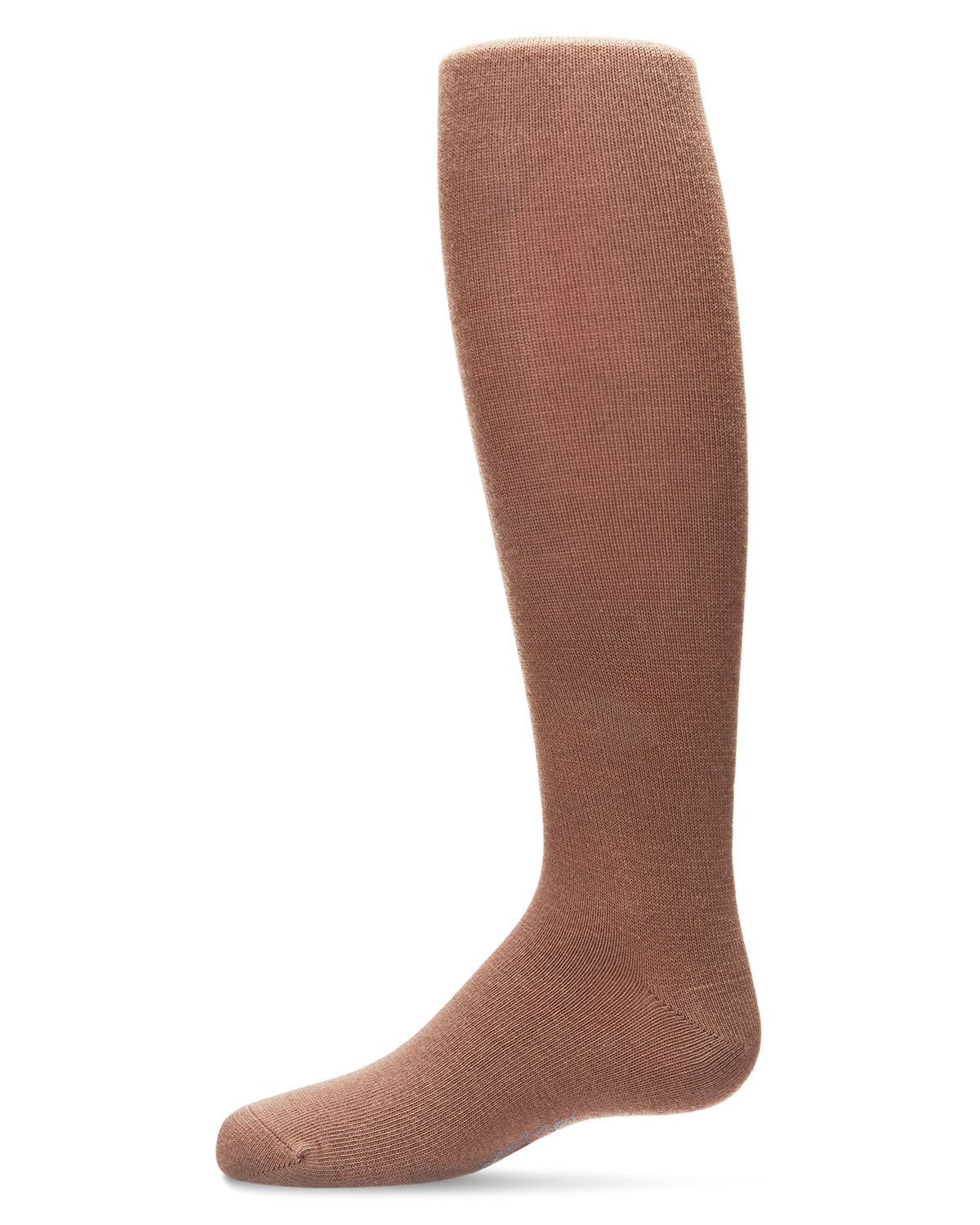 Memoi Girls Soft Pima Cotton Opaque Tights Toasted Almond - Mk-301