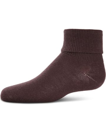 Memoi Kids Triple Roll Cotton Blend Ankle Socks Brown - Mk-5058