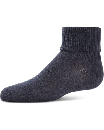 Memoi Kids Triple Roll Cotton Blend Ankle Socks Denim - Mk-5058